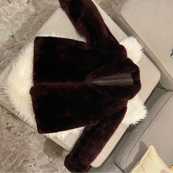 Vintage Mouton jacket Brownish Burgundy color - Picture 5 of 8